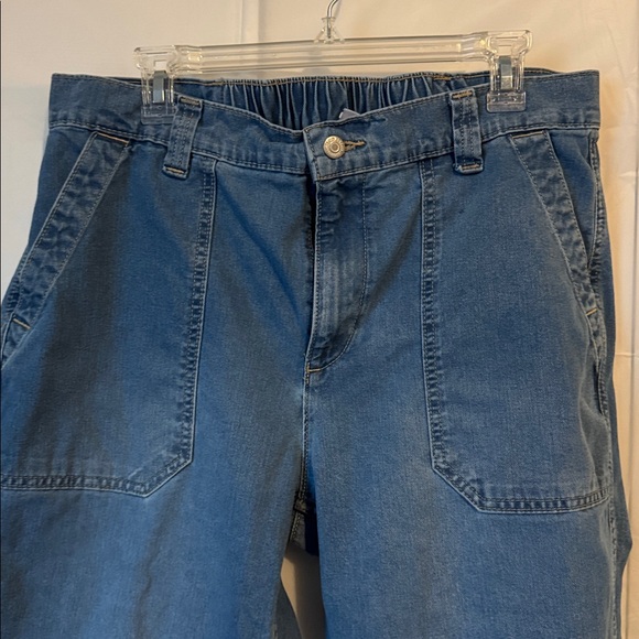 Old Navy OG Chino Pants Womens Large High Rise Ankle Casual Elastic Waist Denim - Picture 4 of 11